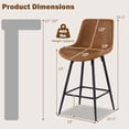 thumbnail image 3 of Gymax Bar Stools Set of 4 24 Inch Counter Height Bar Chairs w/ Backs & Footrests, 3 of 10