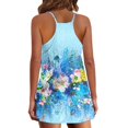 thumbnail image 4 of Femmes Été Sans Manches Mini Robe V Cou Bretelles Spaghetti Robe de Soleil Athlétique Robe Courte avec Poches, 4 of 5