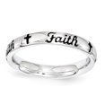 thumbnail image 1 of Bague en Argent Sterling Stackable Expressions Émail Noir Foi Taille 6, 1 of 3