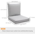 thumbnail image 3 of Outdoor Patio Chair Cushions Deep Seat Replacement Patio Cushions Set Grey, 3 of 10