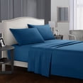 thumbnail image 2 of Ensemble de Draps Doux Couvre-Lit Poche Profonde Literie de Haute Qualité Bleu Format Grand 4 Pcs, 2 of 8