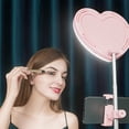 thumbnail image 3 of Ringlight With Stand For Selfie Live Stream Makeup 70-LED Heart-Shaped Desk Light 2700–6000K Color Temperature 10-Brightness USB-Powered, 3 of 7