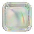 thumbnail image 1 of Foil Iridescent Paper Dessert Plates, 7in, 8ct, 1 of 2
