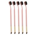 thumbnail image 1 of 5pcs Toothbrush Foundation Brush Pink Handle Soft Double Ended Makeup Eyeshadow Brush Cosmetic Tool, 1 of 14