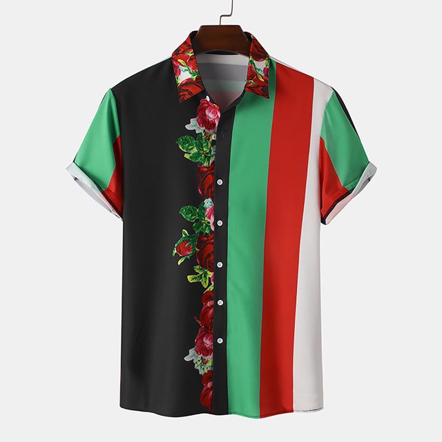 Birdeem Chemise Décontractée pour Homme à Manches Courtes Style Hawaïen de Vacances Blouse T-Shirt