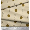 thumbnail image 3 of Soimoi Beige polyester Crepe Fabric Dots & Leaves Print Fabric by the Yard 42 Inch Wide, 3 of 3