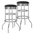 thumbnail image 1 of Trinity TWE-11012 Chrome Swivel Barstool 2-Pack Bar stool Black, 1 of 7