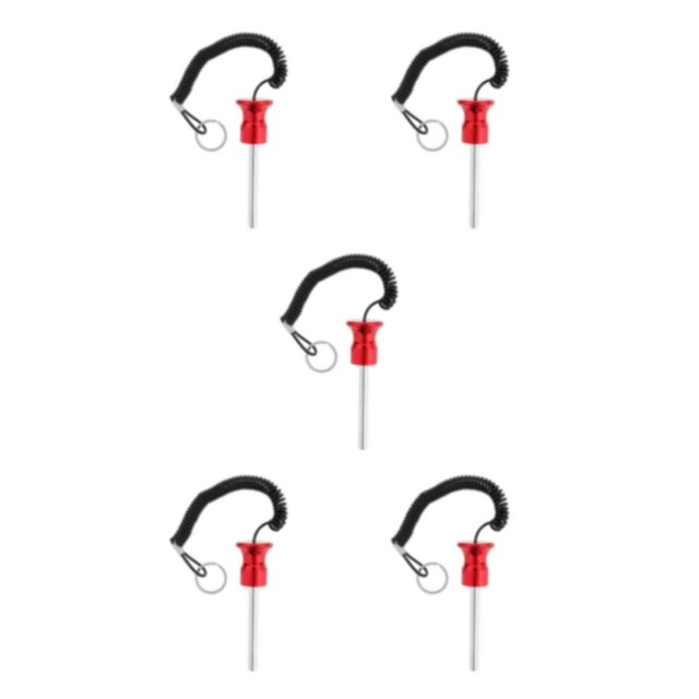 Dalazy Magnetic Weight Stack Pin with Pull Rope Replacement Parts Red 8x80mm 5Set