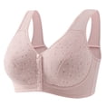 thumbnail image 1 of fheaev Front Open Button Bras for Women Plus Size Front Closure Wireless No Underwire Full Coverage No Underwire Bras for Seniors Comfort Front Close Push Up Lace Bras Sleeping Everyday Bras, 1 of 2