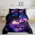 thumbnail image 1 of Erosebridal Couple Wolf Bedding Twin Comforter Set, Galaxy Floral Down Comforter, Romantic Animal Decor, Reversible, 1 of 7