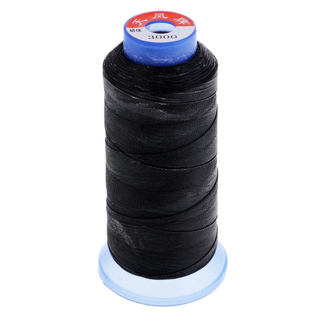 yuksok 1pc 500D Round Polyester Waxed Thread Sewing Stitching Leather Craft - Black
