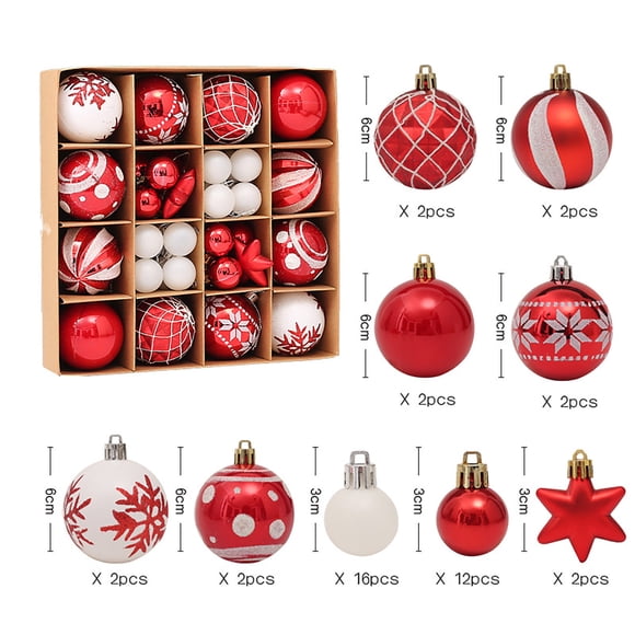 EGNMCR 42 Pcs Boules de Sapin de Noël Ornements pour Xmas Sapin de Noël Incassables Décorations de Sapin de Noël Boule Suspendue pour Fête de Vacances Mariage Décorations de Noël