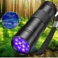 thumbnail image 1 of Lampe de Poche à Lumière Violette USB Rechargeable Blacklight / Mini Détecteur UV pour Taches d'Urine d'Animaux, Verre à Uranium, Polymérisation en Résine, Argent, Inspection Fluorescente / Pile 3 AA / 1 Pce / Aluminium Portable 3,7 Po, 1 of 8