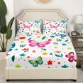 thumbnail image 3 of YST Butterfly Sheet Set For Girls Kids Cute Flower Animal Bed Sheets Set Full, Butterfly Decorations Sheets Botanical Flower Pattern 3D Bedding Set, 3 of 5