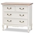 thumbnail image 1 of Baxton Studio Commode d'Appoint à 4 Tiroirs, Fini Blanc et Chêne, Amalie, 1 of 10