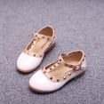 thumbnail image 4 of JDQJBZ Sandales pour Fille à Clous Couleur Unie Bout Rond Boucle Danse Performance Chaussures de Princesse Été, 4 of 5