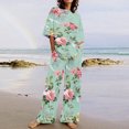 thumbnail image 2 of Hauts à Manches Courtes pour Femmes Costume d'Été Mode Short Imprimé Pantalons Colorés Costume Décontracté Deux Pièces Hauts à Manches Courtes pour Femmes Hauts d'Été pour Femmes avec Manches, 2 of 9