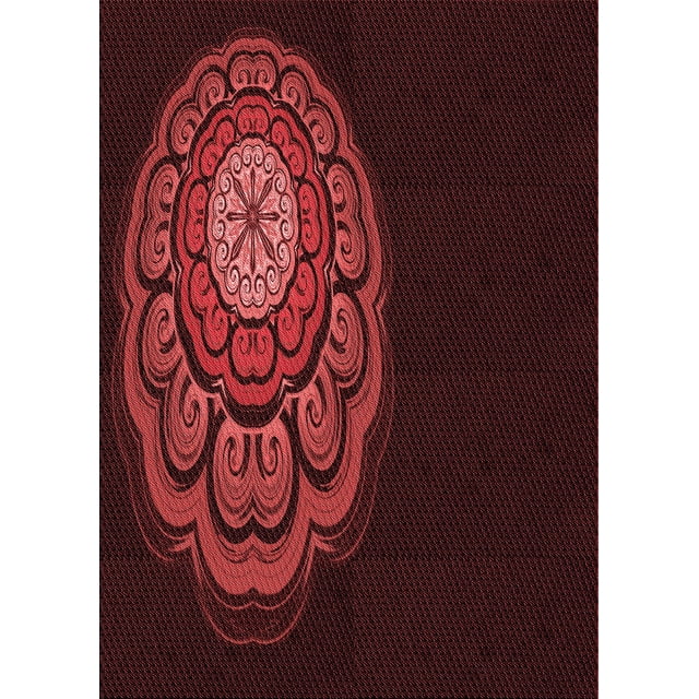 Ahgly Company Tapis d'Intérieur Rectangulaire Transitionnel Rouge Brique Feu Lavable à la Machine, 2 Pieds x 5 Pieds