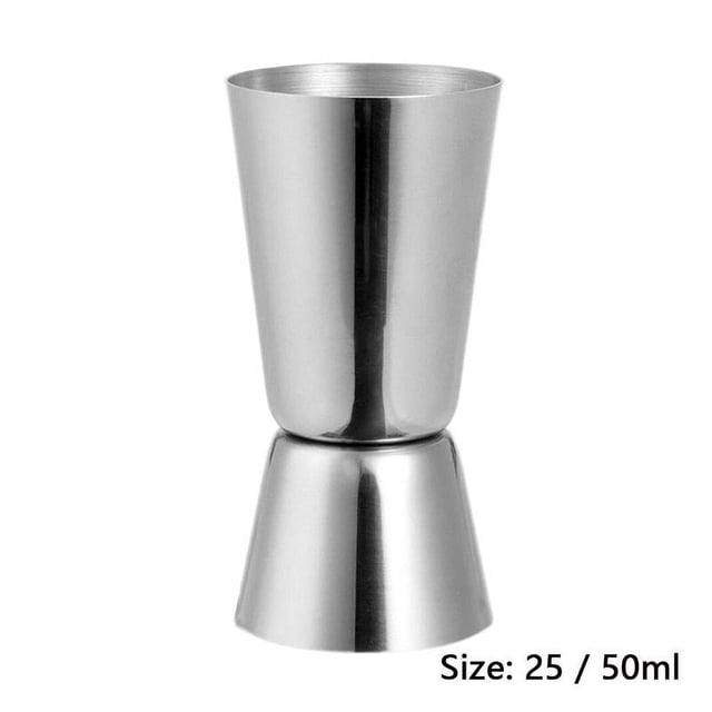 Steel Double Single Shot Measure Spirit Bar Cocktail Drink Cup I7N0