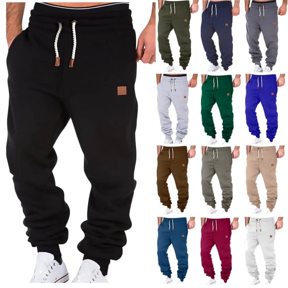 DDAPJ pyju Men's Cotton Cargo Pants Clearance Sale,Drawstring Elastic Waist Jogger Sweatpants Plus Size Lightweight Work Pants Loose Straight Trousers with Multi Pockets S - 4XL