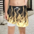 thumbnail image 2 of Maillot de Bain Garçon Uni avec Doublure de Compression Short de Bain Extensible Jaune 5T/5 A-6 A, 2 of 4