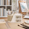 thumbnail image 4 of Rotating Desktop Pen Holder with Drawers, Multifunctional Plastic Desk Organizer Box, Compartment Storage Rack for Office Supplies, Home Desk, Student Dorm Study Table, 4 of 7