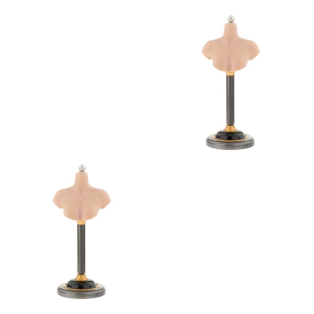 Baohd Sleek and Practical Male Female Bust Stand PVC Model for Wigs Female D 2Set