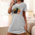 thumbnail image 1 of Mefallenssiah Chemise de Nuit Courte Surdimensionnée pour Femmes Mode Imprimé Poitrine Manches Courtes, 1 of 1