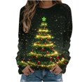 thumbnail image 1 of UPPADA Chandails de Noël pour Femmes, Imprimé d'Arbre de Noël, Chandail à Manches Longues, Hauts à Enfiler d'Automne, Chandail Confortable, Col Rond de Noël, Chandails jusqu'à 65 % de Rabais, 1 of 4