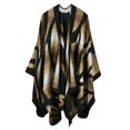 thumbnail image 2 of BELOVING Châle Surdimensionné pour Femmes, Élégant, Cape Poncho à Dégradé de Couleurs, Cardigan Évasé, Café, 2 of 10