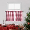 thumbnail image 1 of Red White Cafe Kitchen Curtains 45 Inches Length,Burgundy Buffalo Check Pattern Short Bathroom Window Curtain, Plaid Gingham Design Half Window Tier Curtains, 28" x 45", Red/White, Set of 2, 1 of 5