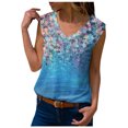 thumbnail image 1 of Fridja Femmes Casual V-Cou Imprimé Top Chemisier Sans Manches Camisole, 1 of 9