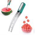 thumbnail image 1 of Oleegame 1PC Vegetable Peeler Stainless Steel Watermelon Cutter Slicer Stainless Watermelon Cube Cutter Quickly Watermelon Fun Fruit Melon Cutter For Kitchen Gadget Green, 1 of 9