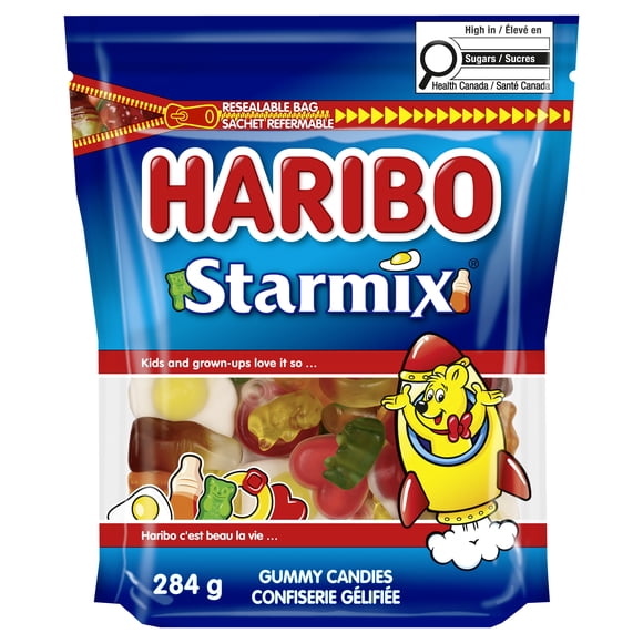 Bonbons gélifiés Starmix Haribo, mélange de saveurs fruitées, sans colorants artificiels, sac de 284g