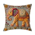 thumbnail image 3 of Aodebiao 1 Packs 3D Embossed Elephant Linen Pillow Cover Bohemian Style Decorative Cushion Case for Sofa Living Room Bedroom Throw Pillow Insert Not Included, 3 of 6
