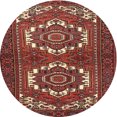thumbnail image 1 of Ahgly Tapis Rond Traditionnel Lavable en Machine Intérieur Rouille Rose, 3 Pieds Rond, 1 of 7