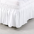 thumbnail image 2 of REGALWOVEN Bed Skirt Polyester Elastic Wrap Around Dust Ruffle, Full Snow White, 2 of 9