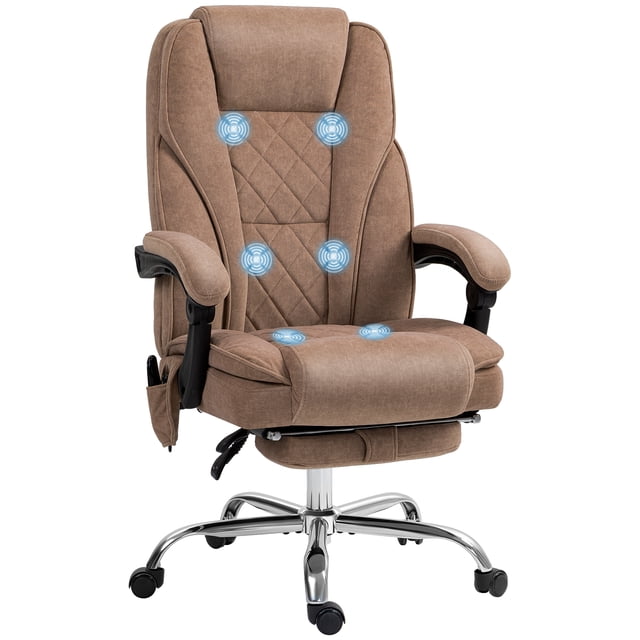 Vinsetto Chaise de Bureau de Massage, Chaise de Jeu Inclinable, Brun