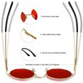 thumbnail image 4 of Joopin Lunettes de Soleil Rondes Hippie pour Femmes Hommes Lunettes de Soleil Rondes Protection UV (Rouge), 4 of 6