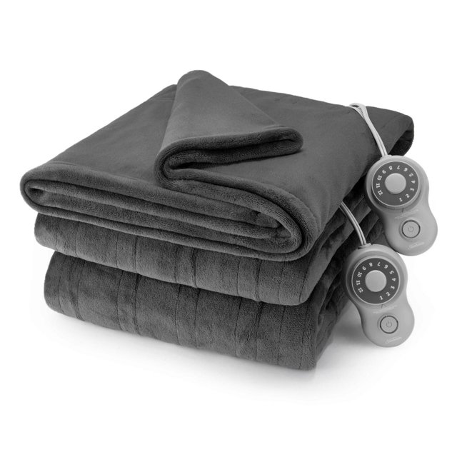 Sunbeam Twin, Full/Queen, 12 Heat Settings, 12-Hour Auto Shut-Off, Fast Heating, Electric Heated Blanket