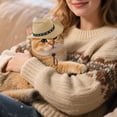 thumbnail image 4 of Chapeau de Cowboy pour Chats Jeu de Rôle Western Unique pour Usage Intérieur Extérieur Accessoires pour Animaux Carnaval Halloween Conception Sécuritaire pour Enfants, 4 of 4