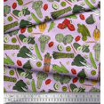 thumbnail image 2 of Soimoi Georgette Viscose Fabric Dot & Mix Vegetable Print Sewing Fabric Yard 42 Inch Wide, 2 of 3