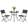 thumbnail image 1 of Outsunny Outdoor Bistro Set with Folding Chairs, Semi-Circle Table, Black, 1 of 10