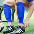 thumbnail image 4 of MesaSe 2 Pair Soccer Shin Guards Compression Sleeve for Adult   Leg Performance Support Holder Socks Blue+black, 4 of 5