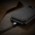 thumbnail image 4 of CaseMe Back case Card Slot Retro Matte Synthetic Leather Wallet Zipper Stand Cover for iPhone 13 Pro Max (Black), 4 of 9