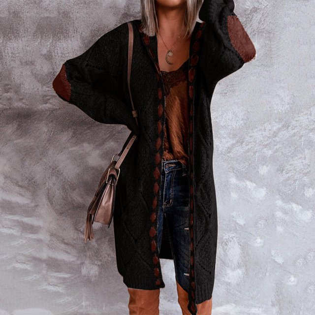 Manteau Cardigan Long Décontracté à Manches Longues pour Femmes