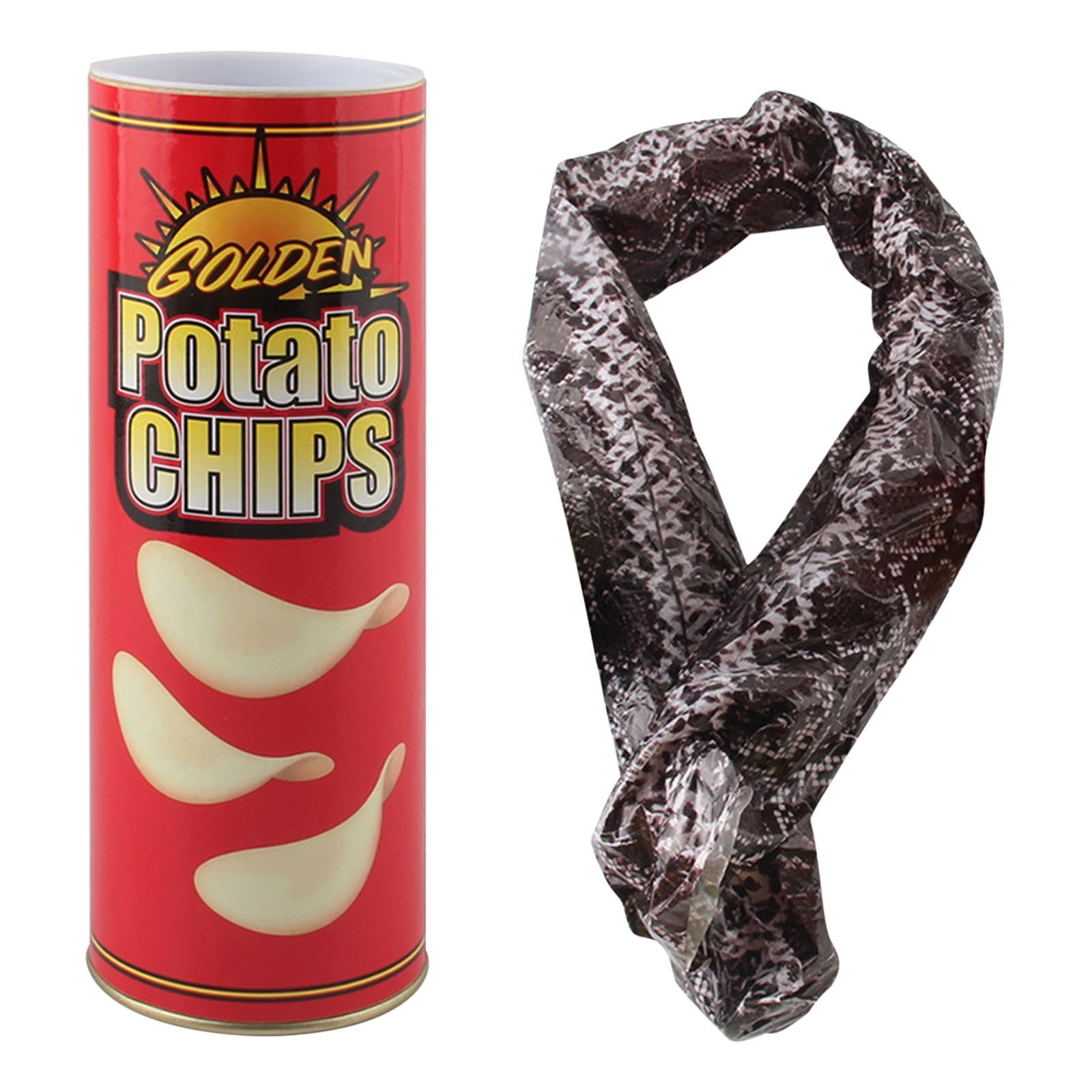 EGNMCR Potato Chips Snake Prank Potato Chip Snake Can Snake In A Potato Chip Can Prank Potato Chip Cans Scary Trick Jump Spring Snake Toy Novelty Funny prop