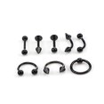 thumbnail image 1 of Circular Barbell Horseshoe Curve Spike Stainless Steel Body Piercing Jewelry BK, 1 of 9