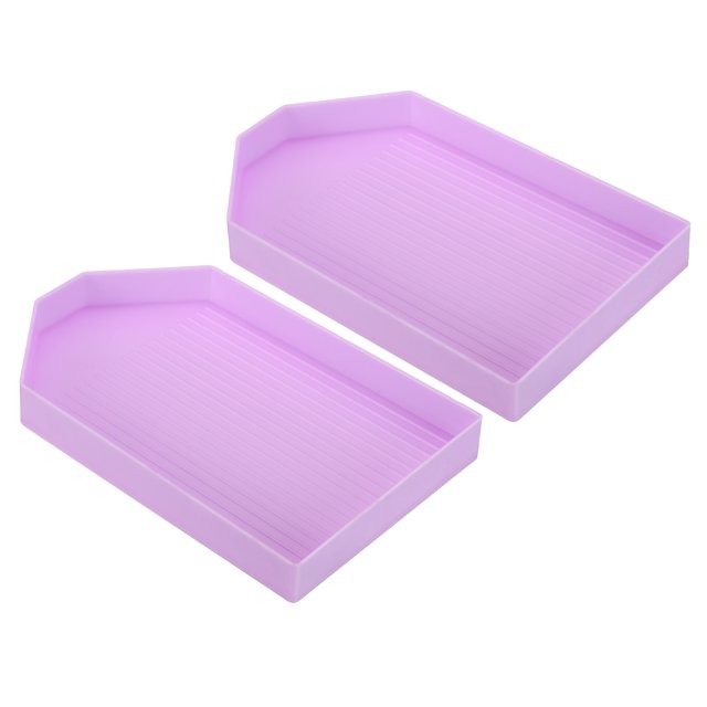 Unique Bargains 2pcs Diamond Painting Tray, 13x8cm Diamond Art Trays Bead Rhinestone Sorting Tray Organizer Large, Red