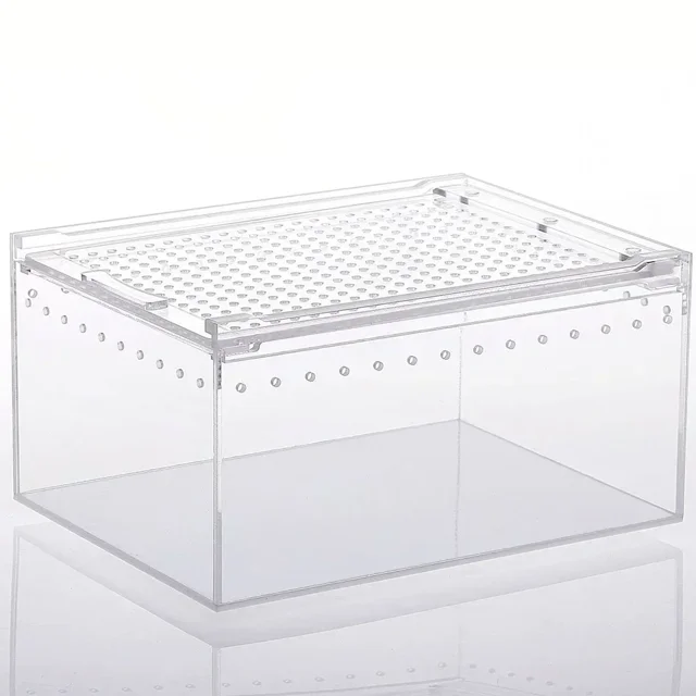 Habitat pour Reptiles Terrarium Boîte de Reproduction Acrylique Transparente Étanche Cage Araignée Lézard Scorpion Habitat Boîte d'Alimentation pour Insectes